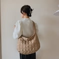 thumbnail image 4 of Bolso de mensajero de Color puro a cuadros Vintage para mujer, de gran capacidad de nailon, 4 of 5