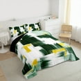 thumbnail image 3 of Manfei Geometric Artwork Bedding Comforter Set,Modern Graffiti Twin Comforter Sets,Gradient Green Yellow White Bedding Set For Child,Microfiber Bedroom Decor Reversible,2 Pieces, 3 of 8