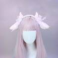 thumbnail image 4 of Diadema con orejas de oveja bonita, diadema de felpa Flexible encantadora para Cosplay, accesorios para el cabello rosado Yuyangstore sombreros de cosplay, 4 of 8