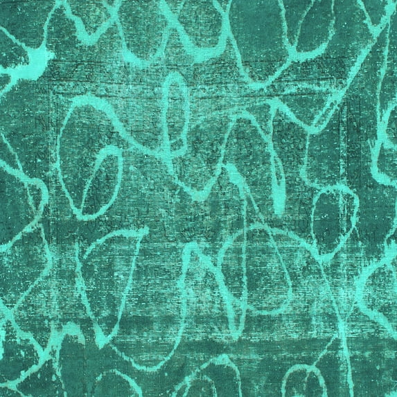 Ahgly Company Indoor Square Abstract Turquoise Blue Modern Area Rugs, 4' Square