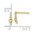 thumbnail image 2 of FJC Finejewelers 14 kt Yellow Gold Dangle Madi K Polished Line of CZ's and Heart Post Earrings 8 mm x 2 mm, 2 of 6