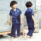 thumbnail image 1 of Pijamas para niños, pijamas de mujer para primavera y otoño, pijamas de seda helada para niños, pijamas finos de verano para padres e hijos, 1 of 6