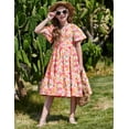thumbnail image 6 of Arshiner Tween Girl Blue Easter Summer Dresses Fancy Beach Tiered Midi Dress with Pockets for 9-10 Years, 6 of 6