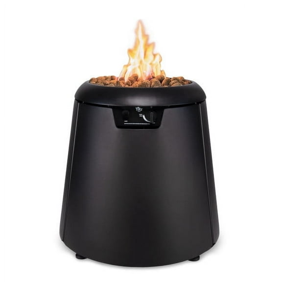 TIKI Customizable Propane Fire Pit – 40,000 BTU, 28.5" Outdoor Gas Fire Pit with Burner Cover & Lava Rocks – Modern Black Fire Pit for Backyard & Outdoor Spaces