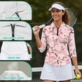 thumbnail image 5 of Aplkyhs Cherry Blossom Women's Golf Shirt and Sun Visor Hat Set Butterfly Moisture Wicking 3/4 Sleeve Golf Shirts Sports Sun Visor Hat Suitable for Tennis Enthusiasts Soft and Comfortable, 5 of 7