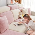 thumbnail image 2 of Sofa Covers Sectional Couch Covers:Washable Stretch Sofa Slipcovers,Wear-Resistant Universal Couch Cushion Replacement,3D Jacquard Velvet Magic Sofa Covers (Orange, Large Triple Seat Cover), 2 of 7