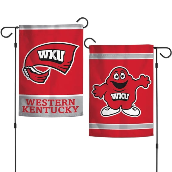 Western Kentucky Hilltoppers 12.5” x 18" Double Sided Yard and Garden College Banner Flag Is Printed in the USA
