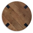 thumbnail image 3 of Leyi Round Side End Table, Black Angled Legs, 22 Inch Brown Mango Wood, 3 of 5