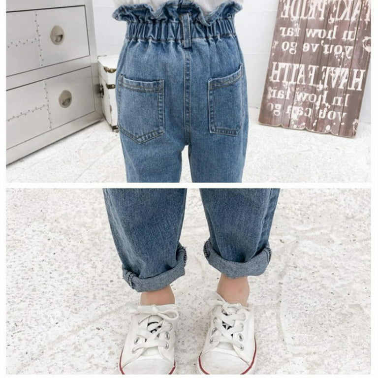 Girls Jeans Spring Autumn Preppy Style Childrens Jeans For Girls Fashion  Kid Loose Denim Pants Teenage Girl Clothes From Oliveer, $28.7