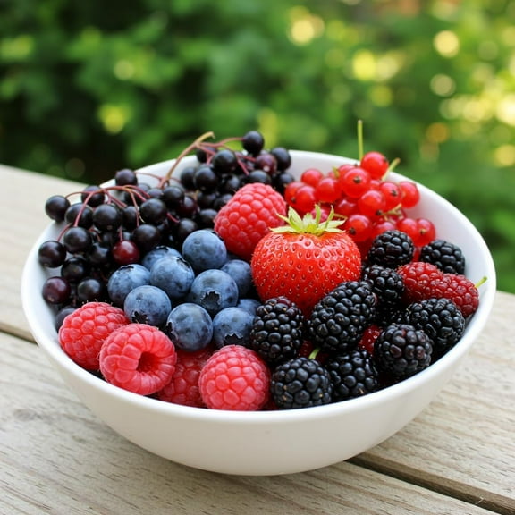 Fruit Garden Seeds Kit for Growing Elderberry, Blueberry, Red Strawberry, White Strawberry Raspberry Mulberry 100 Seeds of Each Fruit Packaged Individually