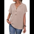 thumbnail image 3 of Sudadera Ligera de Verano para Mujer, de Punto, con Cordón Ajustable, con Capucha y Mangas , Color Caqui, Talla L, 3 of 8