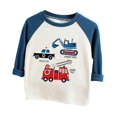 thumbnail image 4 of Ruyang Boys Girls Cotton Long Sleeve Shirts Cartoon Print Color Block Casual Tops Kids Classic Crewneck Tees Fall Winter Outfits, 4 of 4