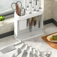 thumbnail image 5 of Multifunctional Kitchen Knife Organizer Rack | Plastic Countertop Utensil Holder for Knives Forks Spoons Chopsticks | 1-Piece Set in Yellow White or Gray, 5 of 5