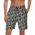 thumbnail image 1 of Summer Gym Shorts Men Zebra Stripe Running Surf Animal Print Custom Board Short Pants Stylish Comfortable Swim Trunks Plus Size, 1 of 5