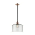 thumbnail image 3 of 201C-AC-G74-L-Innovations Lighting-Bell - 1 Light Cord Hung Mini Pendant In Industrial Style-8 Inches Tall and 12 Inches Wide-Antique Copper, 3 of 5