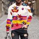 thumbnail image 1 of Ceisia Men's All-Over Mardi Gras Print T-Shirt | Slim Long-Sleeve Crewneck Winter Festive Top Gift, 1 of 5