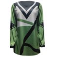 thumbnail image 4 of WREESH Womens Fashion T-Shirts Loose Spring Fall Patchwork Printed Long Sleeve V-Neck Casual Tee Tops T-Shirt Pullover Green, 4 of 5
