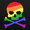 Skull with LGBTQ Colors, variant on Skull with Headphones - Removable Patch