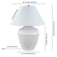 thumbnail image 3 of Evelyn&Zoe Chiara 23" Tall Ceramic Table Lamp with Fabric Shade, White Terracotta/White, 3 of 9
