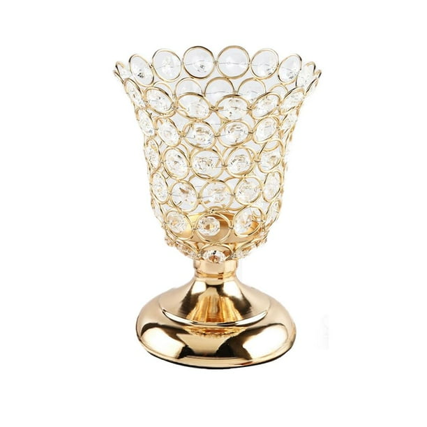 Candelero de cristal Candelero de oro para comedor Aniversario S