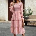 thumbnail image 3 of Vestido midi plisado con escote en A para mujer Vestido largo fluido ajustado y elegante Hugtrwg Para estrenar, 3 of 7