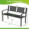thumbnail image 3 of Costway Outdoor Bench 50 Inches Garden Bench with Patterned Backrest and Curved Armrests, 3 of 10