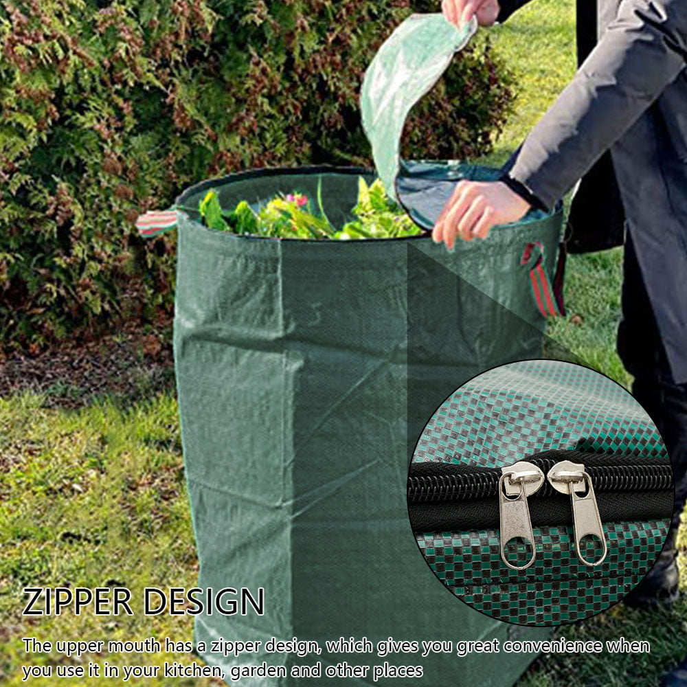 TTLike 30 Gallons Reusable Yard Waste Bag Gardening Lawn Leaf Bags by Collapsible Canvas Garden Bag 
