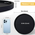 thumbnail image 5 of Silicone Bathroom Tray Round Vanity Tray Decorative Soap Holder Kitchen Countertop Organizer Coffee Table Decor for Candle, Perfume, Plant, 9 Inch, Black, 5 of 7