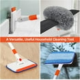 thumbnail image 5 of Baseboard Cleaner Tool with Handle, Extendable Long Handle Baseboard Cleaning Duster with Reusable Pads for Floorboard, Ceiling Fan Blade Cleaner Duster (Gray), 5 of 7