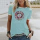 thumbnail image 2 of Camiseta de manga corta con estampado de patrón único para mujer, de verano, de alta definición, con dibujos animados, cuello redondo, tela dulce, otro tipo, 2 of 4