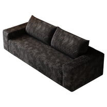 71" 3Setaser Sofa, Corduroy Fabric, Deep Seat Couches, Comfy Loveseat Sofa, No Assembly, 1 Pcs for Living Room, Bedroom,Conference Room, Apartment (Black)