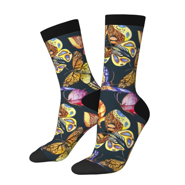 Balery Butterfly Wild Insect Calcetas Largas con Estampado para Hombre y Mujer – Suaves y Transpirables, Talla Única (US 5-11)