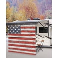 thumbnail image 5 of 4th of July RV Awning Sun Shade Screen 9'X7' Patriotic American Flag Mesh Sunscreen Retro Wood Grain Awning Shade Screen with Zipper UV Blocker Completed Kits Outdoor Canopy for RV Motorhome Camper, 5 of 7