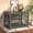 Black, variant on Ironovahome 48" Heavy Duty Dog Crate Furniture, Chew-Proof & Escape-Proof Wooden Dog Cage with Safe Locks & Double Doors, XL Indoor Dog Kennel Pet House for Large Dogs Up to 100lb, White