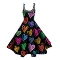 thumbnail image 3 of Valentines Day Dresses Sleeveless A-line with Heart Print Casual Fit Flare Summer Sundress Ginger XL, 3 of 4