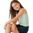 thumbnail image 3 of NAISIBABY Girls Ribbed Undershirt, Soft Comfy Cotton Cute Casual Summer Cami Tank Tops Mint Green 9T, 3 of 4