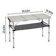 thumbnail image 2 of SUREGO 3ft Folding Camping Table Portable, Adjustable Height Aluminum Picnic Table with Carry Handle for Outdoor Indoor Camping, BBQ, Beach, Patio, White, 2 of 9