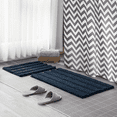 thumbnail image 3 of Subrtex Soft 1-piece Luxury Chenille Striped Bathroom Rug, Navy, 16" x 24", Small, 3 of 7