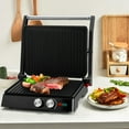 thumbnail image 4 of 3-in-1 Electric Indoor Grill & Panini Press, Non-Stick Cooking Plates, 180-Degree Open Gourmet Sandwich Maker, Floating Hinge Design with Grease Tray, 4 of 7