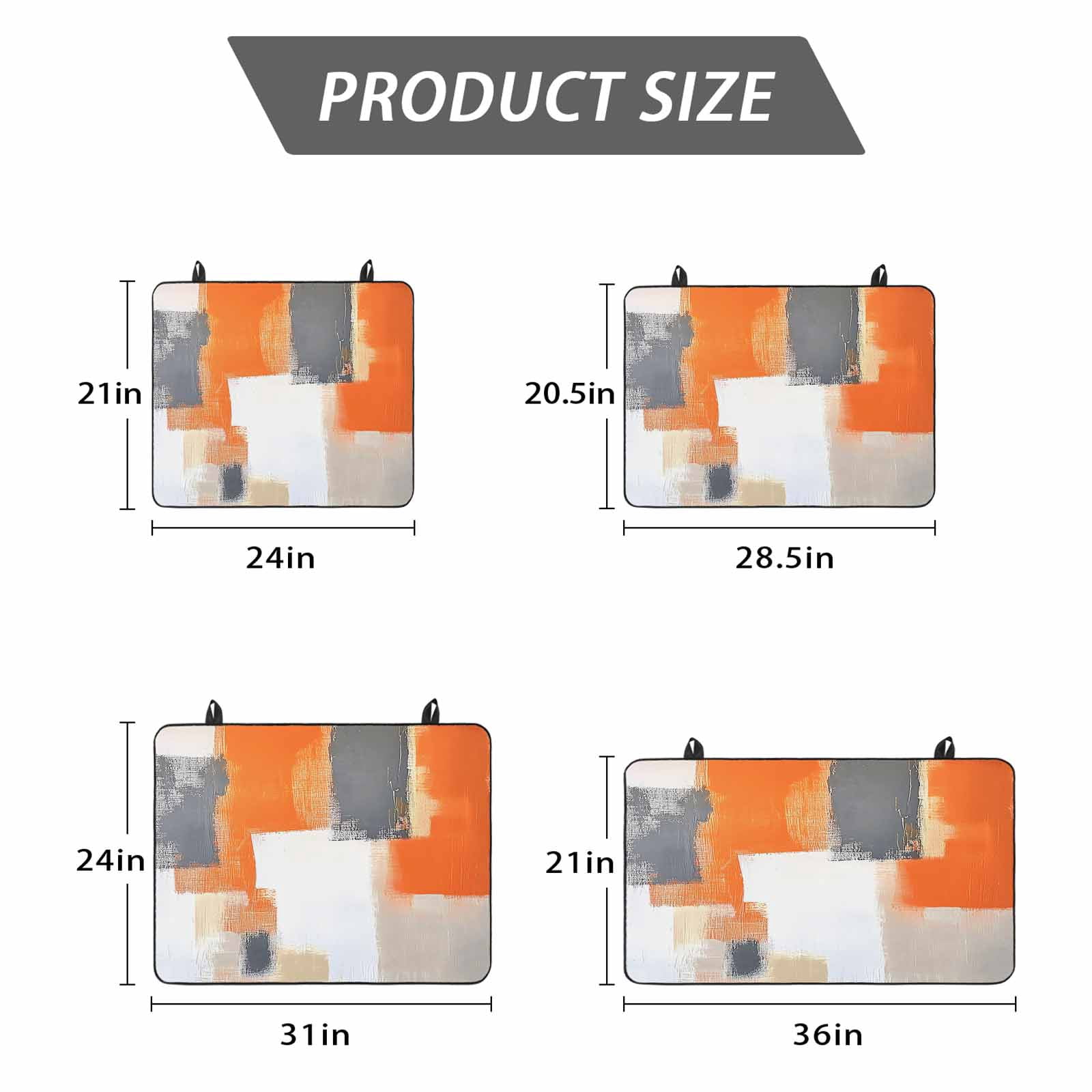 Burnt Orange Gray Stove Top Cover for Electric Stove, Heat-proof & Non Slip Glass Top Stove Cover Protector, Modern Abstract Oil Painted Geometric Kitchen Flat Cooktop Rubber Mat 24x21 Inches