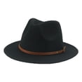 thumbnail image 1 of Sombrero de fieltro para niños de 54 cm, sombrero de copa de ala ancha similar a la lana para primavera y otoño, sombrero de ala plana de jazz S, accesorios para el cabello para niños, sombrero para, 1 of 6