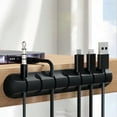 thumbnail image 2 of Cable Cord Wire Organizer Silicone USB Cable Winder Management Clips Self Adhesive for Mouse Keyboard Headset For iPhone Huawei, 2 of 9