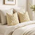 thumbnail image 4 of Sunflower Throw Pillow Cover Plush Embroidered Decorative Pillow Case 18 X 18 Inch Soft Textured Cushion Sham for Spring Summer Home Couch Sofa Bedroom Decor Beige 1 Pack, 4 of 5