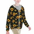 thumbnail image 2 of Cauagu Flower (2) Print Sun Protection Jacket for Teen,Full-Zipper Long Sleeve Sun Shirts with Pockets UV Hoodie Shirts Outdoor Athletic Jacket-X-Large, 2 of 7