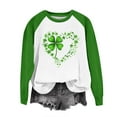 thumbnail image 4 of St Patricks Day Shirt Women Raglan Long Sleeve Tops Shamrock Crewneck Sweatshirt Irish Green Shirts Womens St Patrick's Day Outfit, 4 of 5