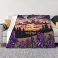 thumbnail image 1 of Balery Starry Night Purple Irises Manta de Franela con Dibujo, Lujo Ultra Suave y Cálido, Antipelusa y Resistente a las Arrugas para Cama, Sofá, Camping -60"x50", 1 of 6