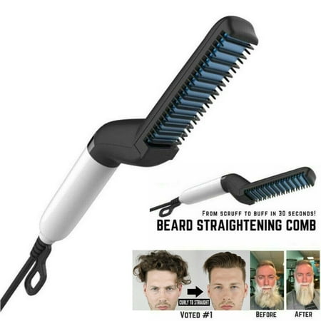 Men's Quick Beard Straightener Multifunctional Hair Comb Curling Curler Show (The Best Pressing Combs For Black Hair)