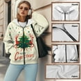 thumbnail image 6 of FOR U DESIGNS Christmas Tree Zipper Hoodies for Women Long Oversized Hooded Cardigan Size XS Long Sleeve Sweatshirt for Women Down-Shoulder Collar Hoodie with Pockets, 6 of 7
