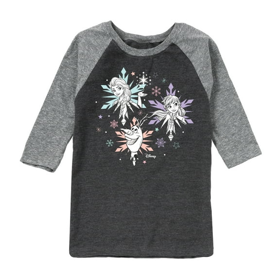 Frozen 2 - Anna Elsa Olaf Snow - Toddler And Youth Raglan Graphic T-Shirt