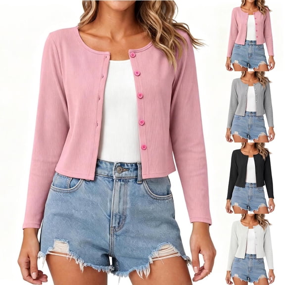 Brqkzdu Knit Cardigan Sweater for Womens Fall Long Sleeve Casual Button Down Cardigans Breathable Loose Comfy Lightweight Cardigan Outerwear